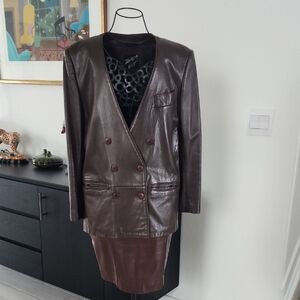 Tannery West Leather Jacket And Skirt